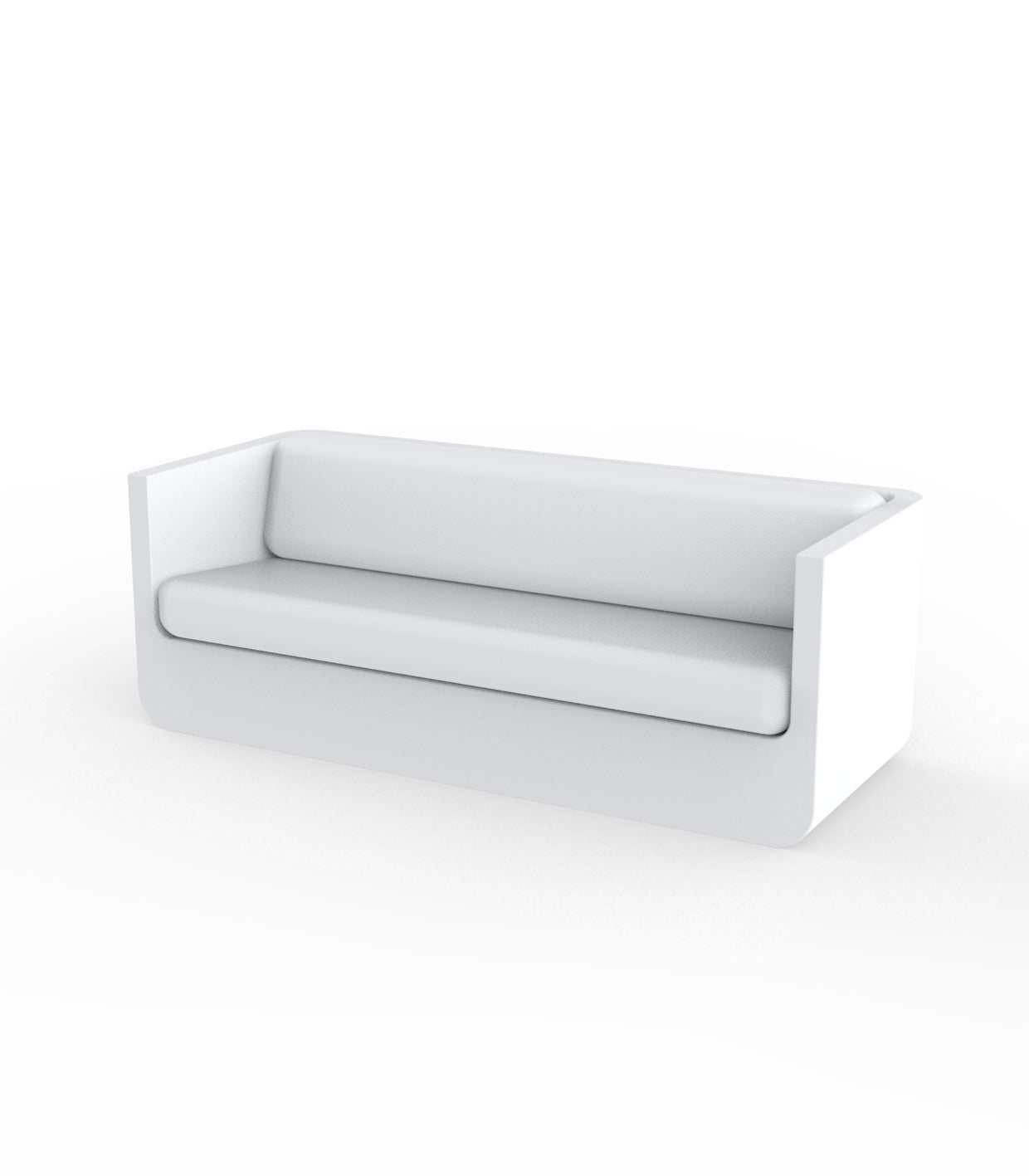White ULM sofa by Ramón Esteve for Vondom, luxury outdoor sofa in reclaimed design made from Mediterranean recycled plastic – Modern Coastal Living.| White