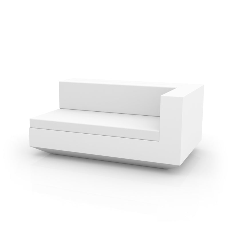White Vela sofa left XL by Ramón Esteve for Vondom, oversized modular sofa in reclaimed elegance made from Mediterranean recycled plastic – Modern Coastal Living.| White