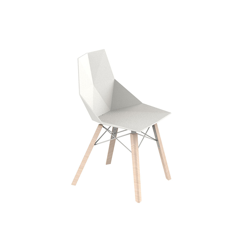White Faz chair wooden legs by Ramón Esteve for Vondom, sustainable dining chair with wooden legs – Modern Coastal Living.| White