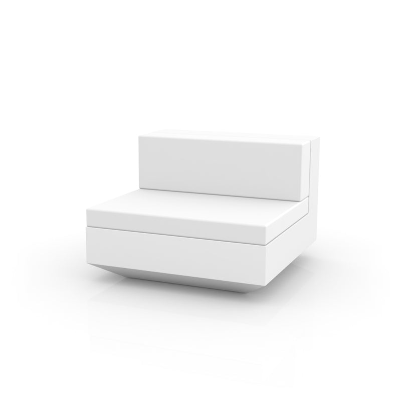 White Vela sofa armless by Ramón Esteve for Vondom, modular sofa in reclaimed elegance crafted from Mediterranean recycled plastic – Modern Coastal Living.| White