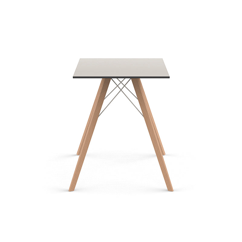 Wood 2 (darker wood) Faz small wood dining table by Ramón Esteve for Vondom, sustainable compact dining design – Modern Coastal Living.| Wood 2