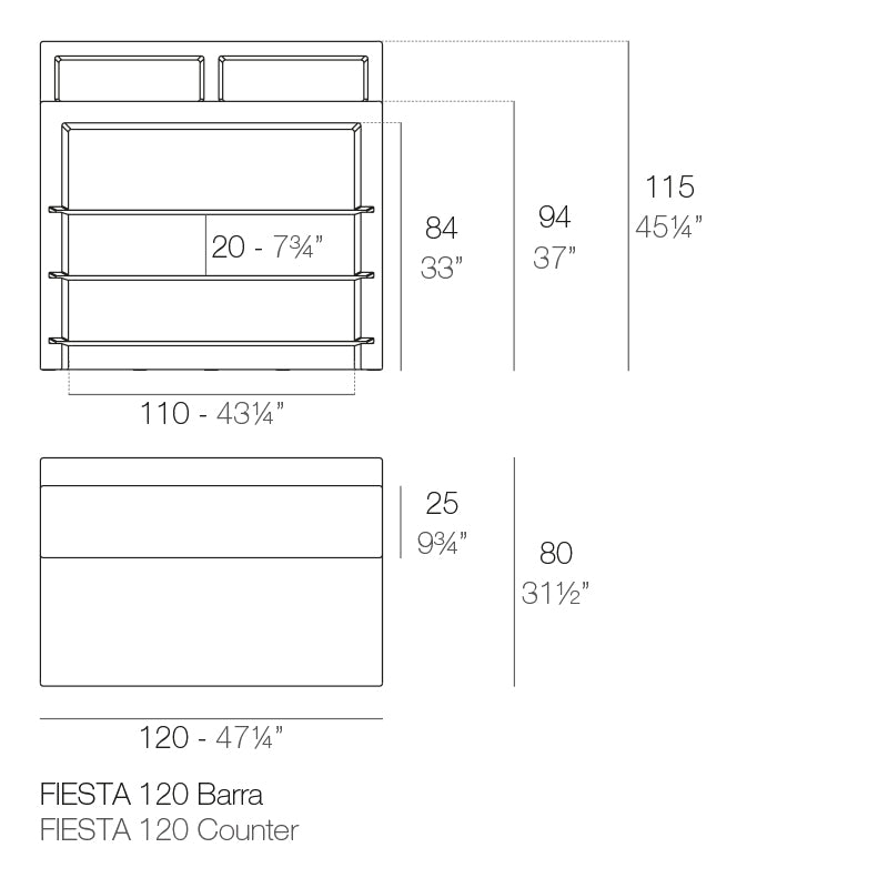 Fiesta bar counter by Archirivolto Design for Vondom, sustainable modular outdoor bar. dimensions 115cm height and 120 cm width – Modern Coastal Living.| Bar dimensions