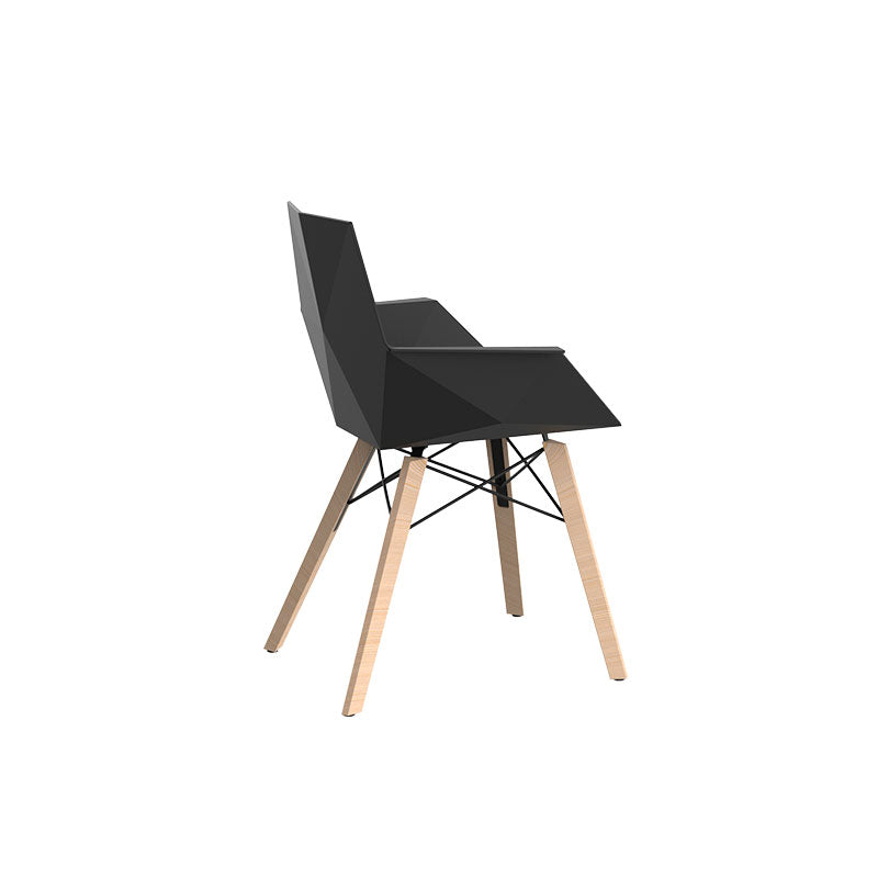 Black Faz armchair wooden legs by Ramón Esteve for Vondom, sustainable seating with wooden legs – Modern Coastal Living| Black