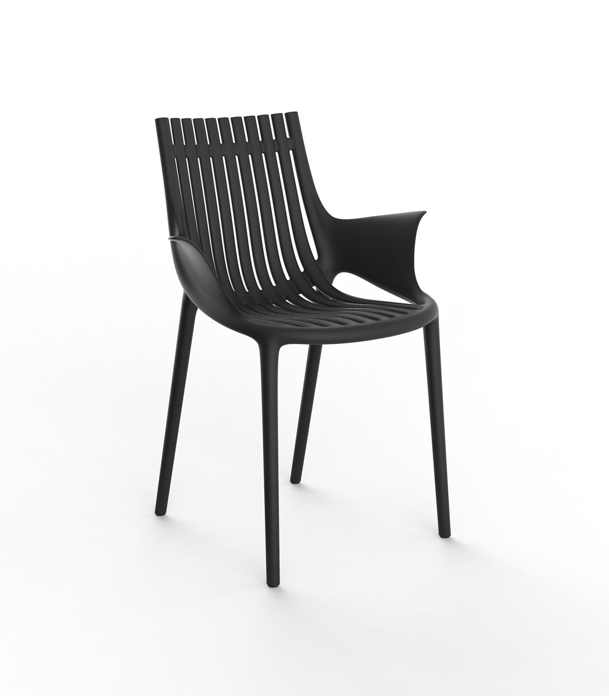Black Ibiza armchair by Eugeni Quitllet for Vondom, luxury outdoor seating in reclaimed elegance crafted from Mediterranean recycled plastic – Modern Coastal Living.| Black