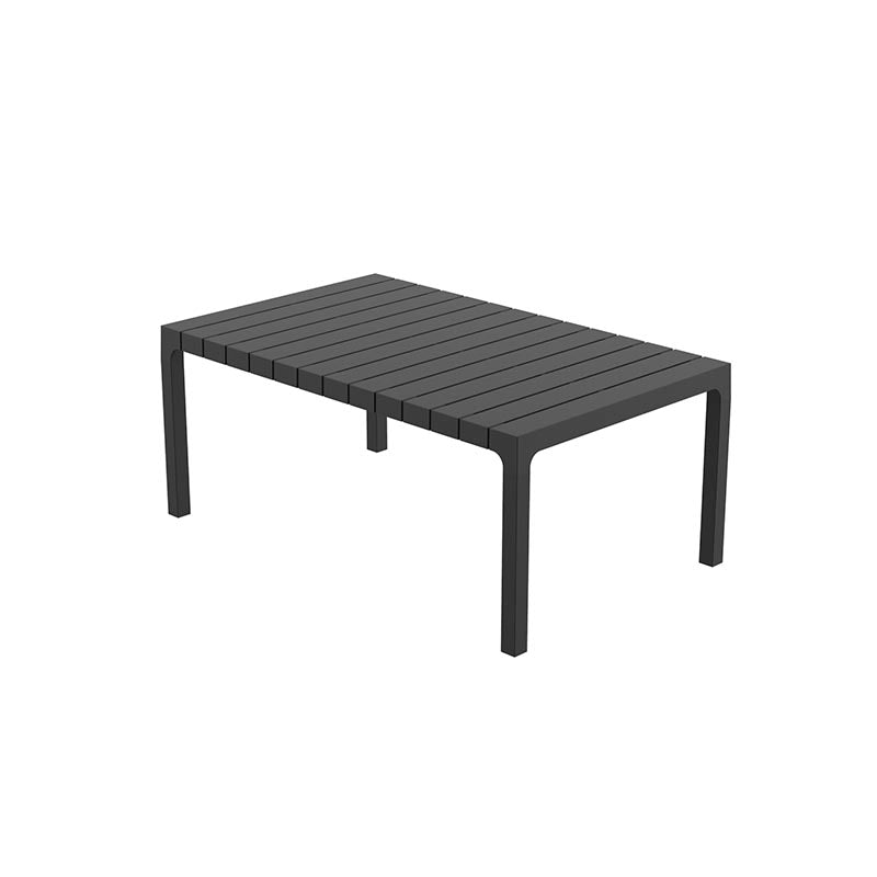 Black Spritz sofa table by Archirivolto Design for Vondom, luxury outdoor sofa companion table in reclaimed elegance made from Mediterranean recycled plastic – Modern Coastal Living| Black