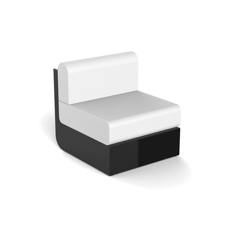 Black ULM modular sofa armless section by Ramón Esteve for Vondom, luxury modular armless seating in eco-luxury design made from Mediterranean recycled plastic – Modern Coastal Living.| Black