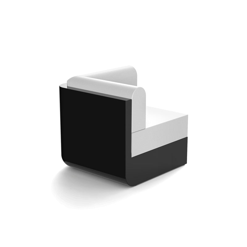 Black ULM modular sofa corner section by Ramón Esteve for Vondom, luxury modular corner seating in refined reclaimed design made from Mediterranean recycled plastic – Modern Coastal Living.| Black
