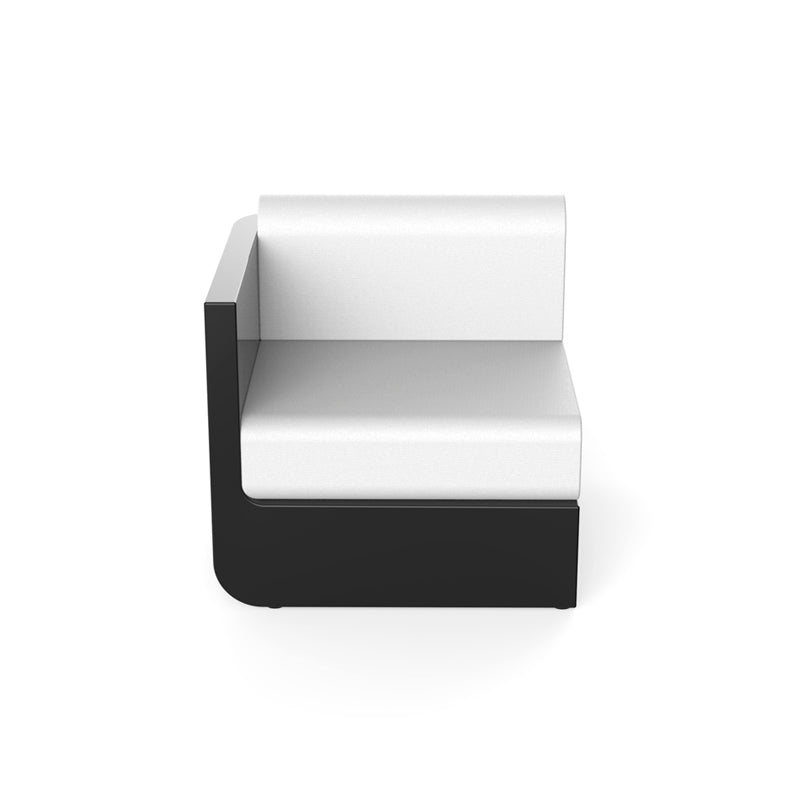 Black ULM modular sofa right section by Ramón Esteve for Vondom, luxury modular seating in reclaimed design made from Mediterranean recycled plastic – Modern Coastal Living.| Black