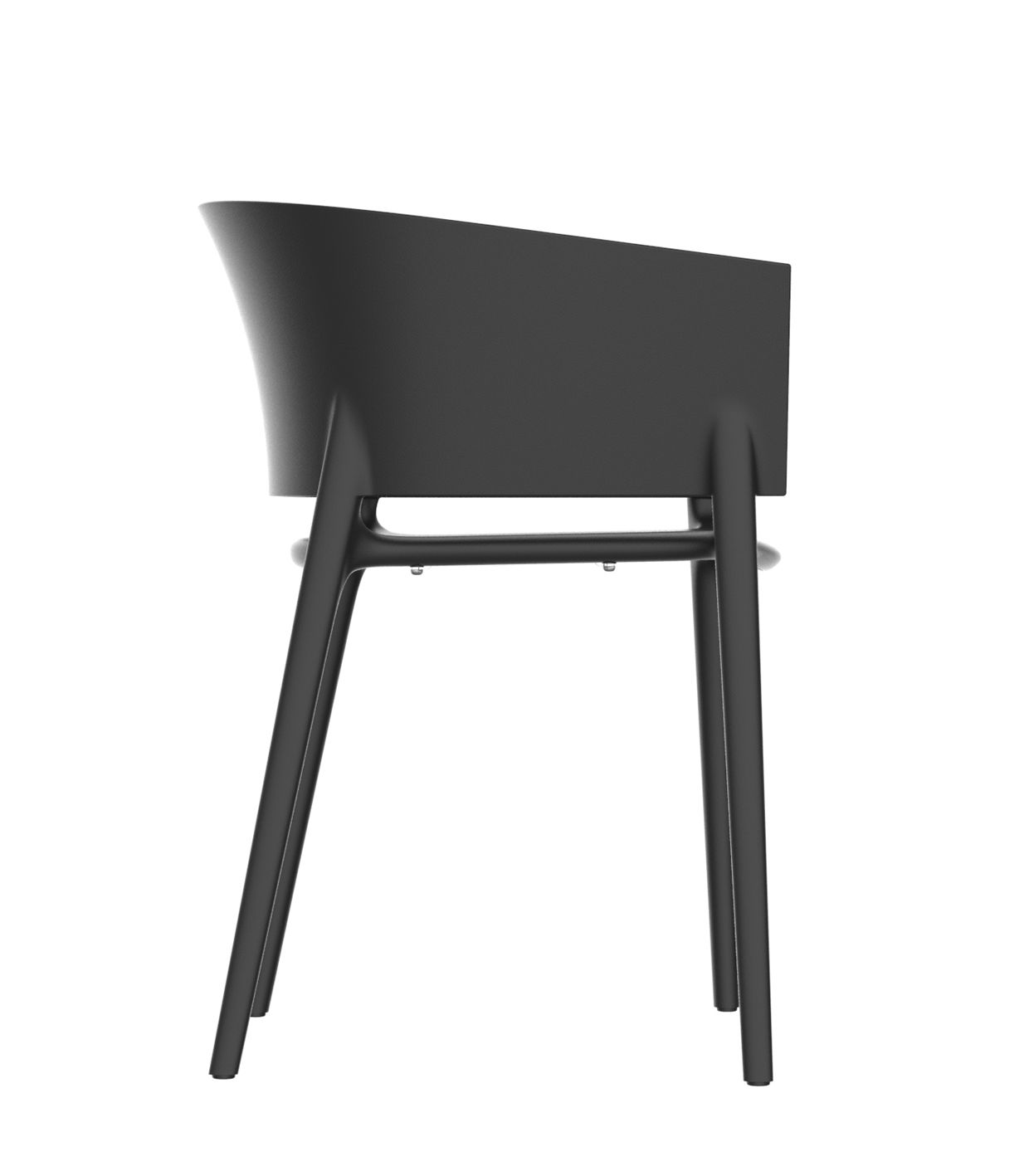 Black Africa Eco-Luxury Armchair by Eugeni Quitllet for Vondom crafted from recycled ocean plastics at Modern Coastal Living| Black