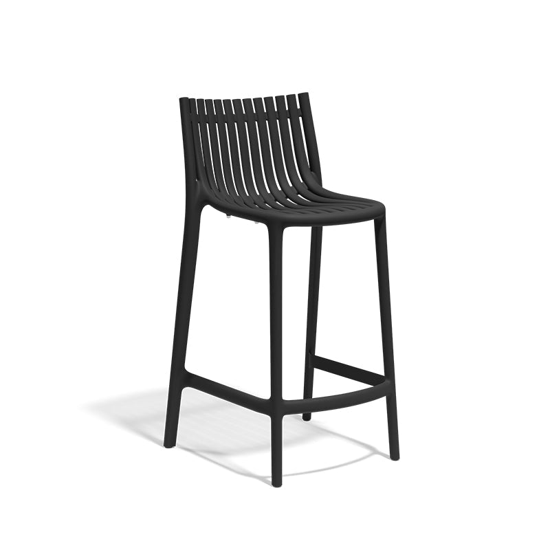 Black Ibiza bar stool by Eugeni Quitllet for Vondom, eco-luxury stool crafted from Mediterranean recycled plastic – Modern Coastal Living.| Black