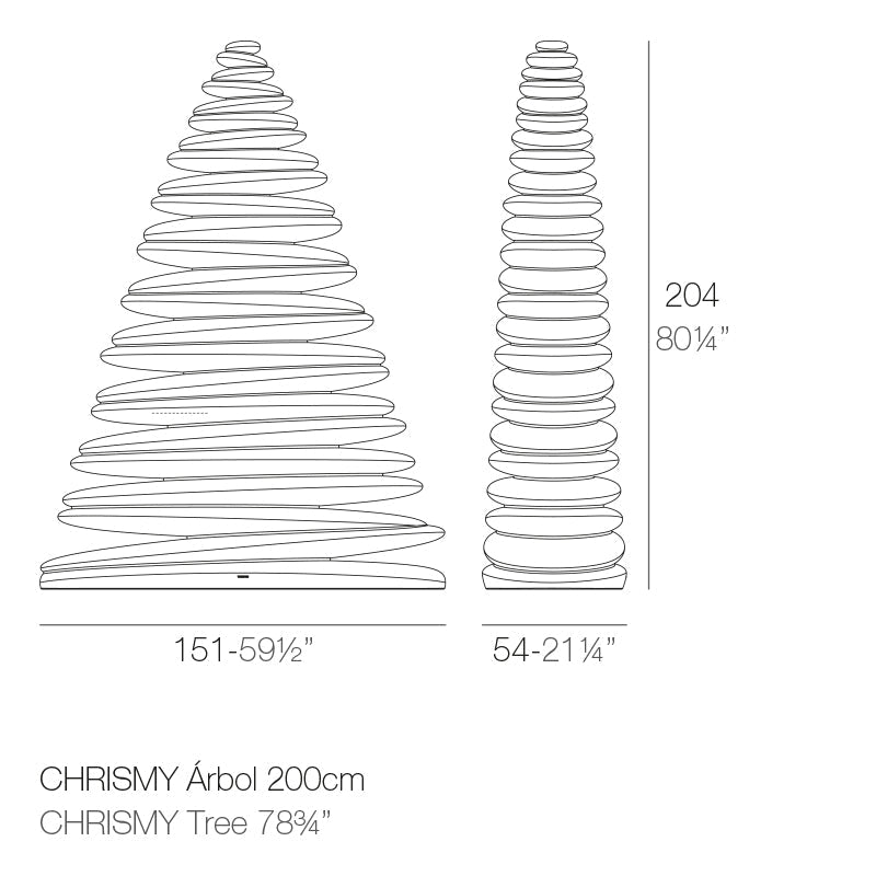 Large Chrismy light by Vondom, – dimensions 204 cm height 151 cm width .| Large dimensions