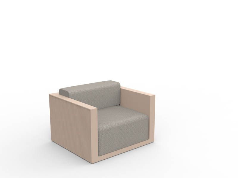 Crema Gatsby Eco-Luxury Lounge Chair by Ramón Esteve for Vondom crafted from recycled ocean plastics at Modern Coastal Living| Crema