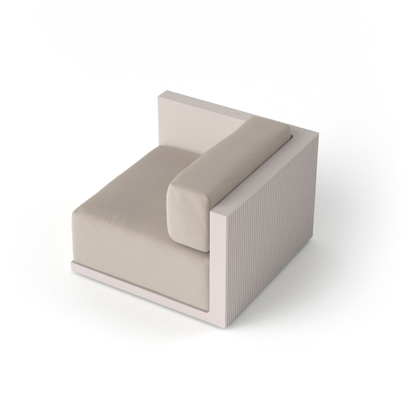 Ecru Gatsby Sofa Right Section by Ramón Esteve for Vondom eco-luxury modular sofa at Modern Coastal Living| Ecru