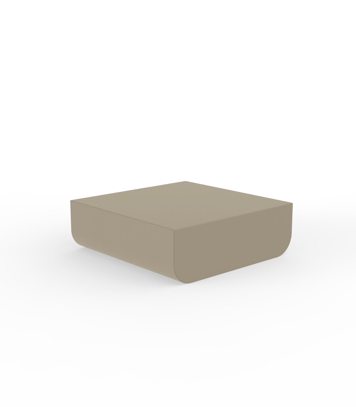 Ecru ULM coffee table by Ramón Esteve for Vondom, eco-luxury outdoor table crafted from Mediterranean recycled plastic – Modern Coastal Living.| Ecru