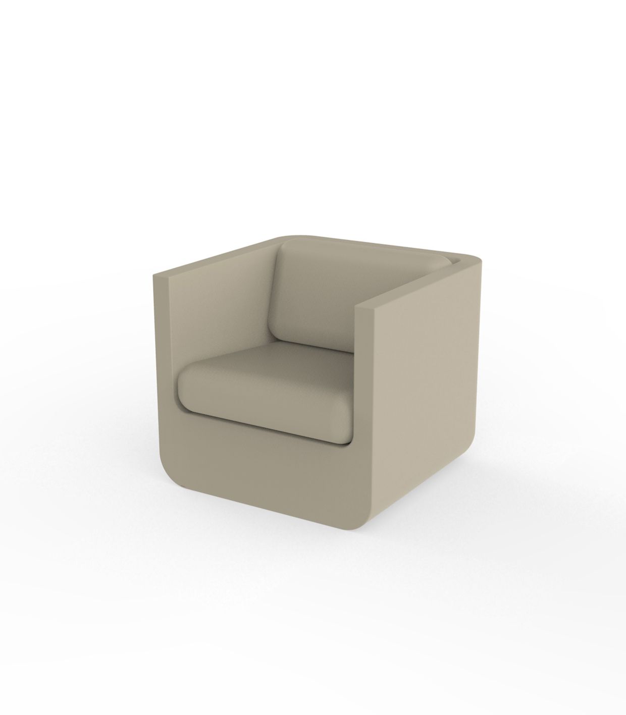 Ecru ULM lounge chair by Ramón Esteve for Vondom, luxury seating in reclaimed design made from Mediterranean recycled plastic – Modern Coastal Living.| Ecru
