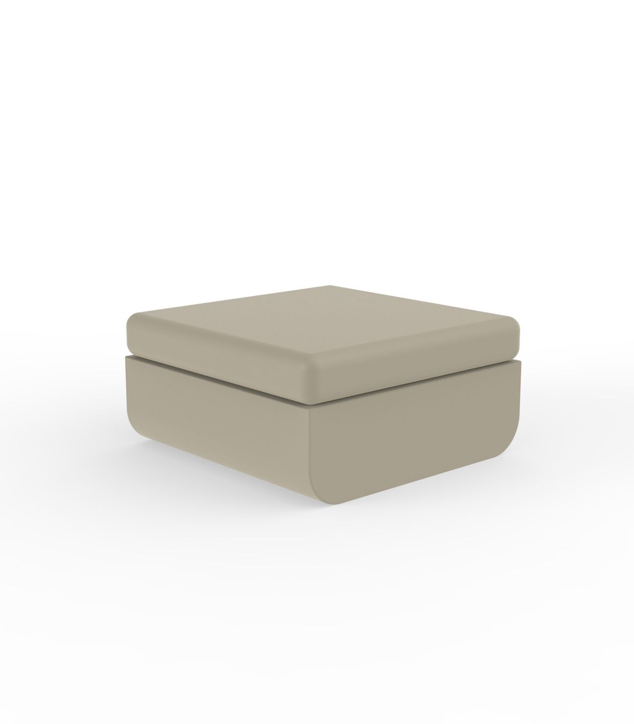 Ecru ULM ottoman by Ramón Esteve for Vondom, versatile luxury piece in reclaimed elegance made from Mediterranean recycled plastic – Modern Coastal Living.| Ecru