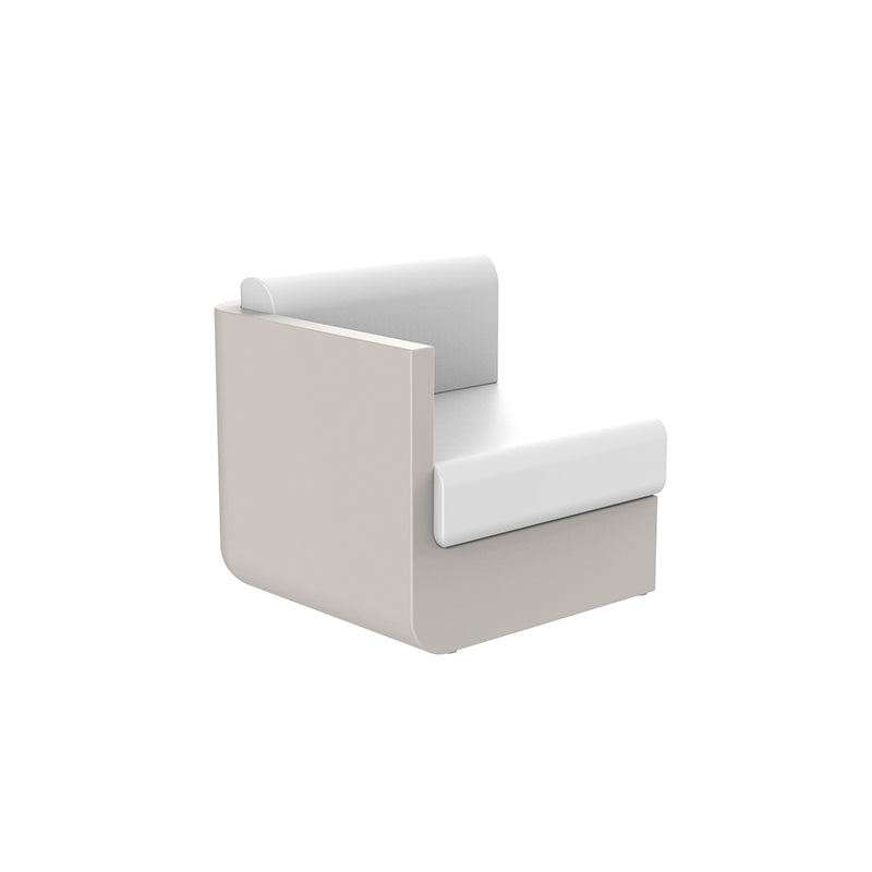 Ecru ULM modular sofa right section by Ramón Esteve for Vondom, luxury modular seating in reclaimed design made from Mediterranean recycled plastic – Modern Coastal Living.| Ecru