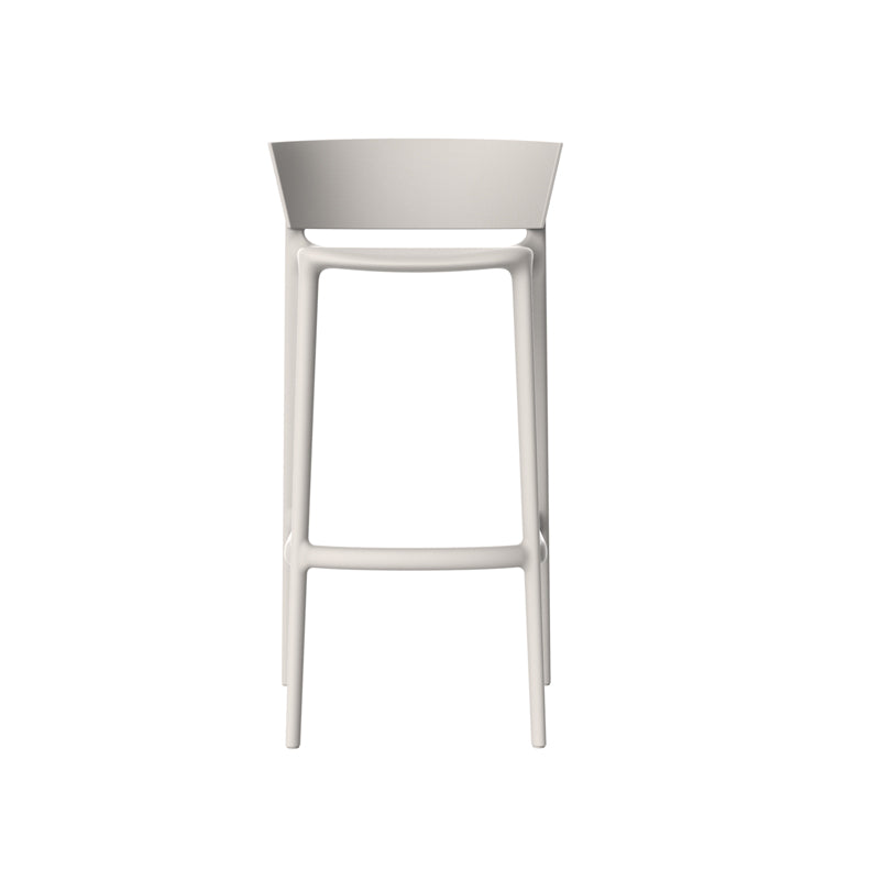Ecru Africa Eco-Luxury Bar Stool by Eugeni Quitllet for Vondom crafted from recycled ocean plastics at Modern Coastal Living| Ecru