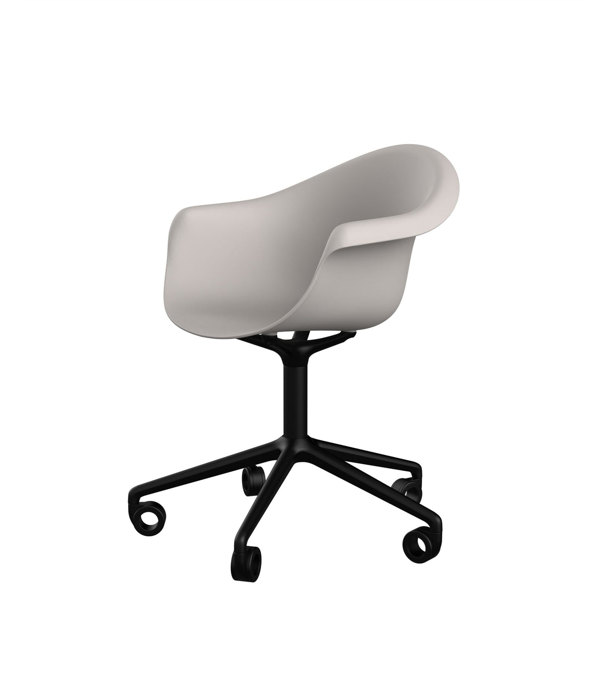 Ecru Incasso Swivel Armchair with Casters by Vondom eco-luxury seating with mobility at Modern Coastal Living| Ecru