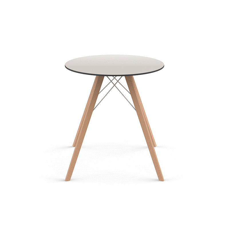 Wood 2 ( darker wood )Faz large wood legs round dining table by Ramón Esteve for Vondom, sustainable large dining design – Modern Coastal Living.| Wood 2