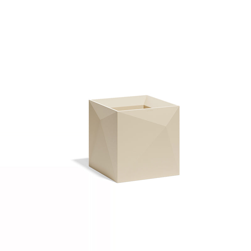 Faz Cube planter by Vondom, eco-friendly geometric planter for stylish indoor and outdoor living – Modern Coastal Living ecru| Ecru