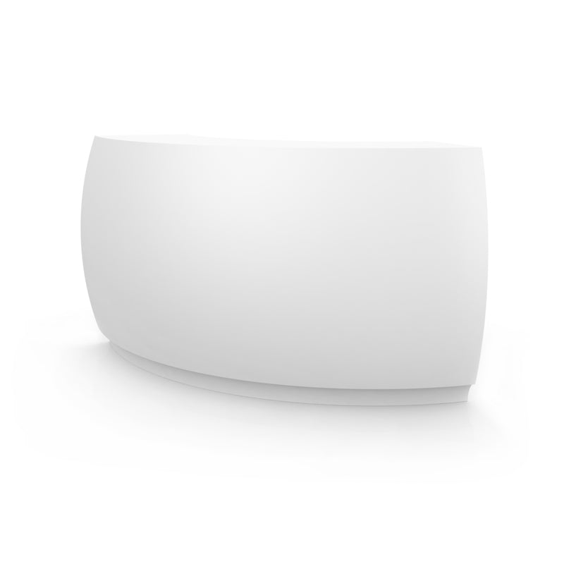 White Fiesta curved counter by Archirivolto Design for Vondom, modular sustainable bar with curved design – Modern Coastal Living.| White
