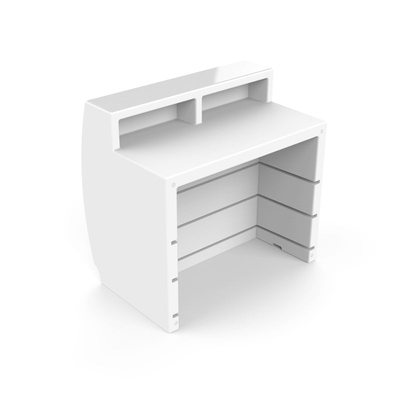 White Fiesta bar counter by Archirivolto Design for Vondom, sustainable modular outdoor bar – Modern Coastal Living.| WHITE