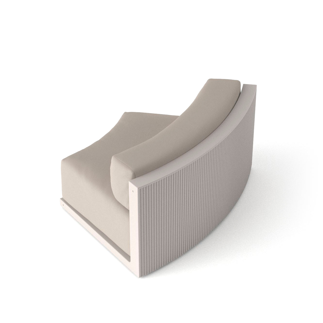 Ecru Gatsby Round Corner 45° Section by Ramón Esteve for Vondom eco-luxury modular seating at Modern Coastal Living| Ecru