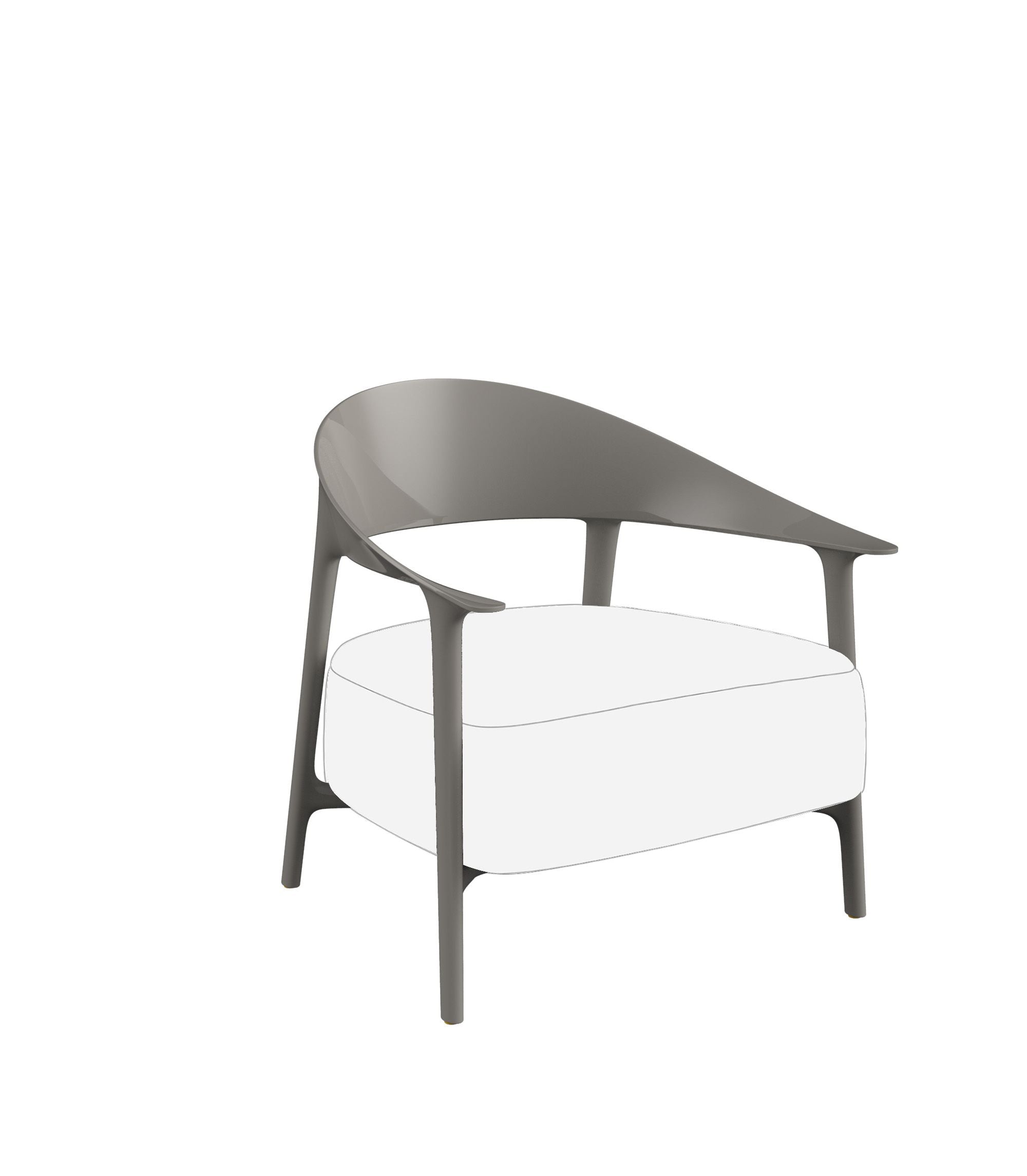 Gloss Ecru Africa Eco-Luxury Lounge Chair by Eugeni Quitllet for Vondom crafted from recycled ocean plastics at Modern Coastal Living| Gloss Ecru