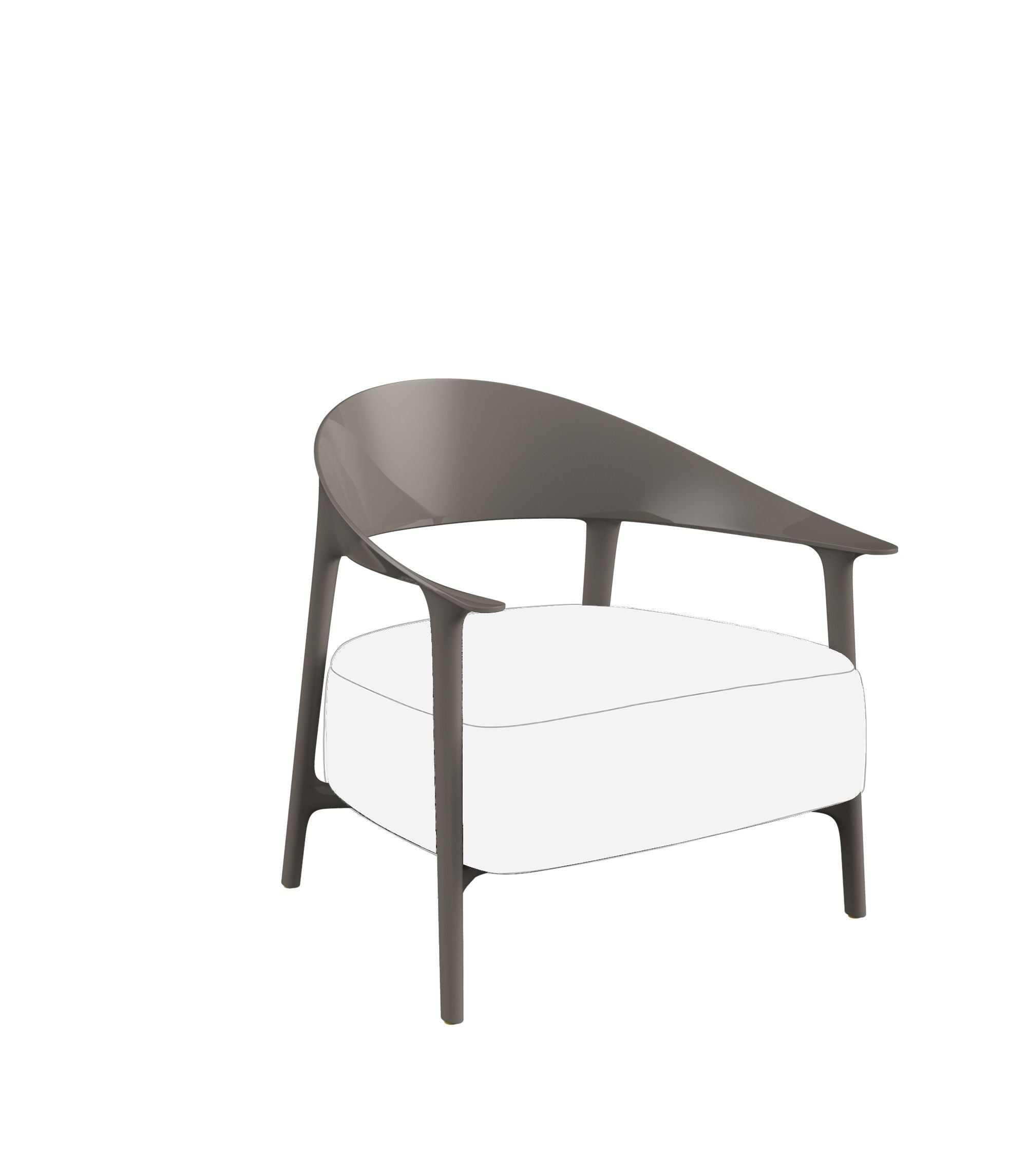 Gloss tortora Africa Eco-Luxury Lounge Chair by Eugeni Quitllet for Vondom crafted from recycled ocean plastics at Modern Coastal Living| Gloss Tortora