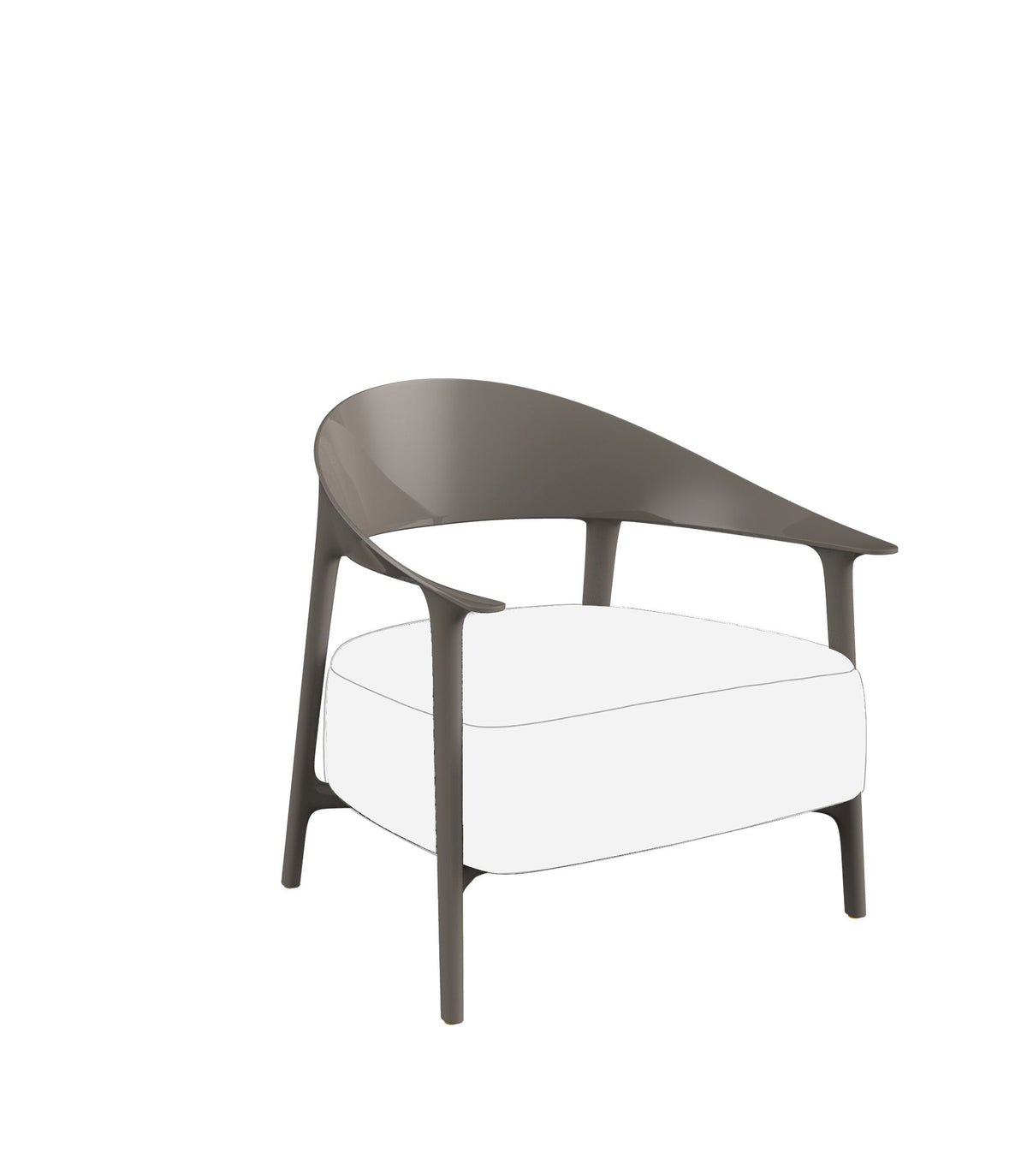 Gloss tortora Africa Eco-Luxury Lounge Chair by Eugeni Quitllet for Vondom crafted from recycled ocean plastics at Modern Coastal Living| Gloss Tortora