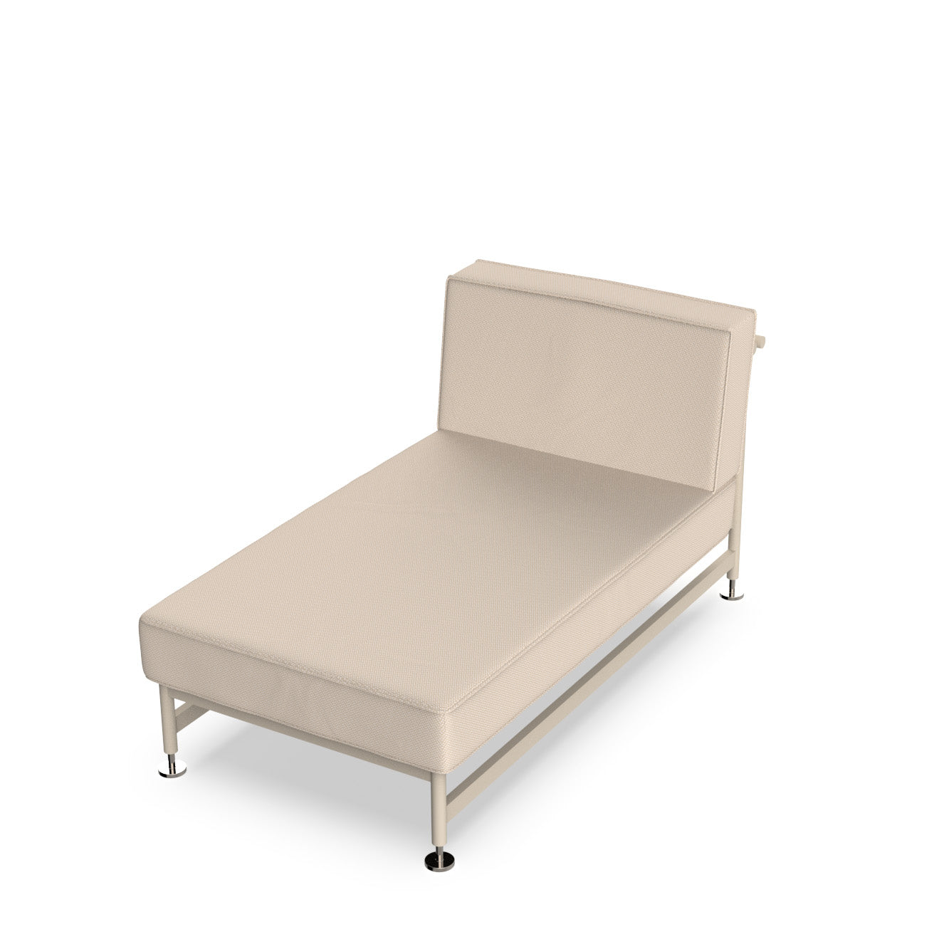 Crema Hamptons chaise lounge armless section by Ramón Esteve for Vondom, luxury outdoor lounger in reclaimed design with recycled aluminium and fabrics – Modern Coastal Living.| Crema