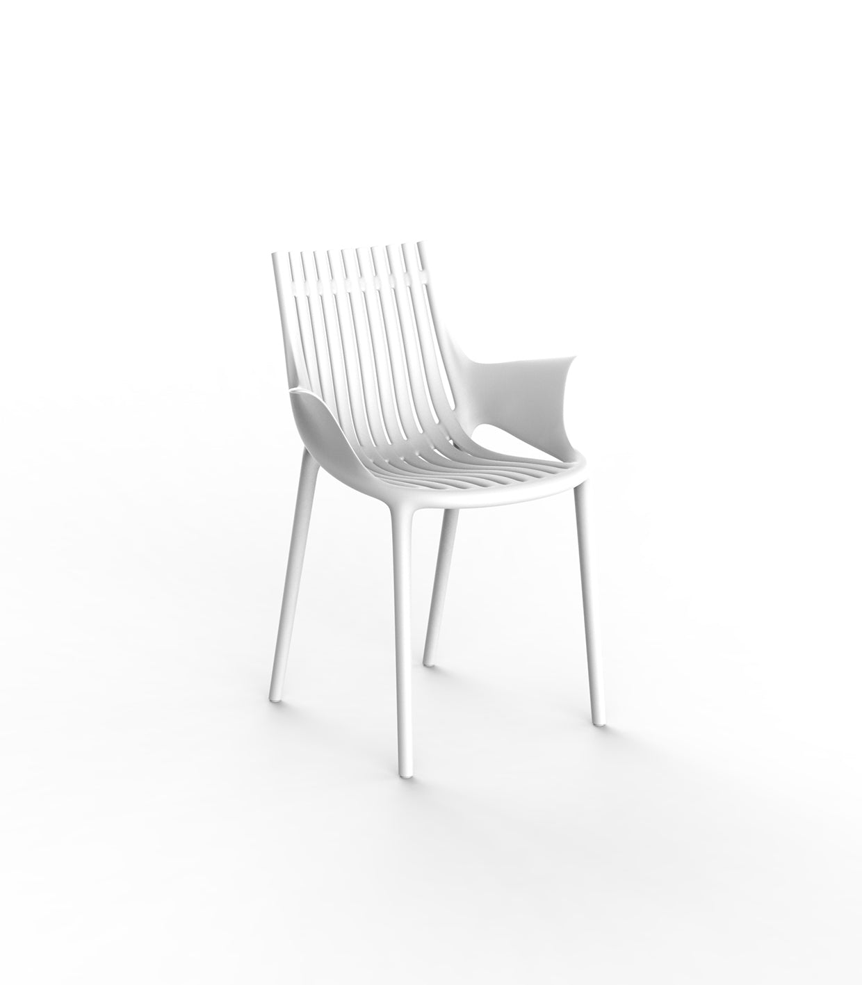White Ibiza armchair by Eugeni Quitllet for Vondom, luxury outdoor seating in reclaimed elegance crafted from Mediterranean recycled plastic – Modern Coastal Living.| White