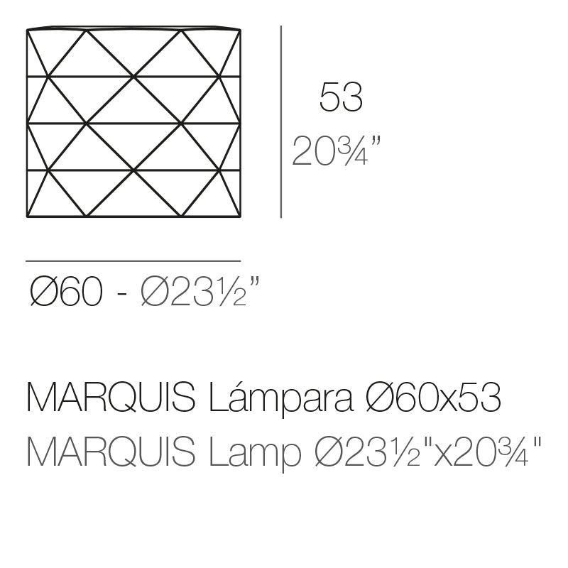 Voluminous Marquis lamp by Vondom, dimensions 53cm height Ø60  – Modern Coastal Living| Voluminous dimensions