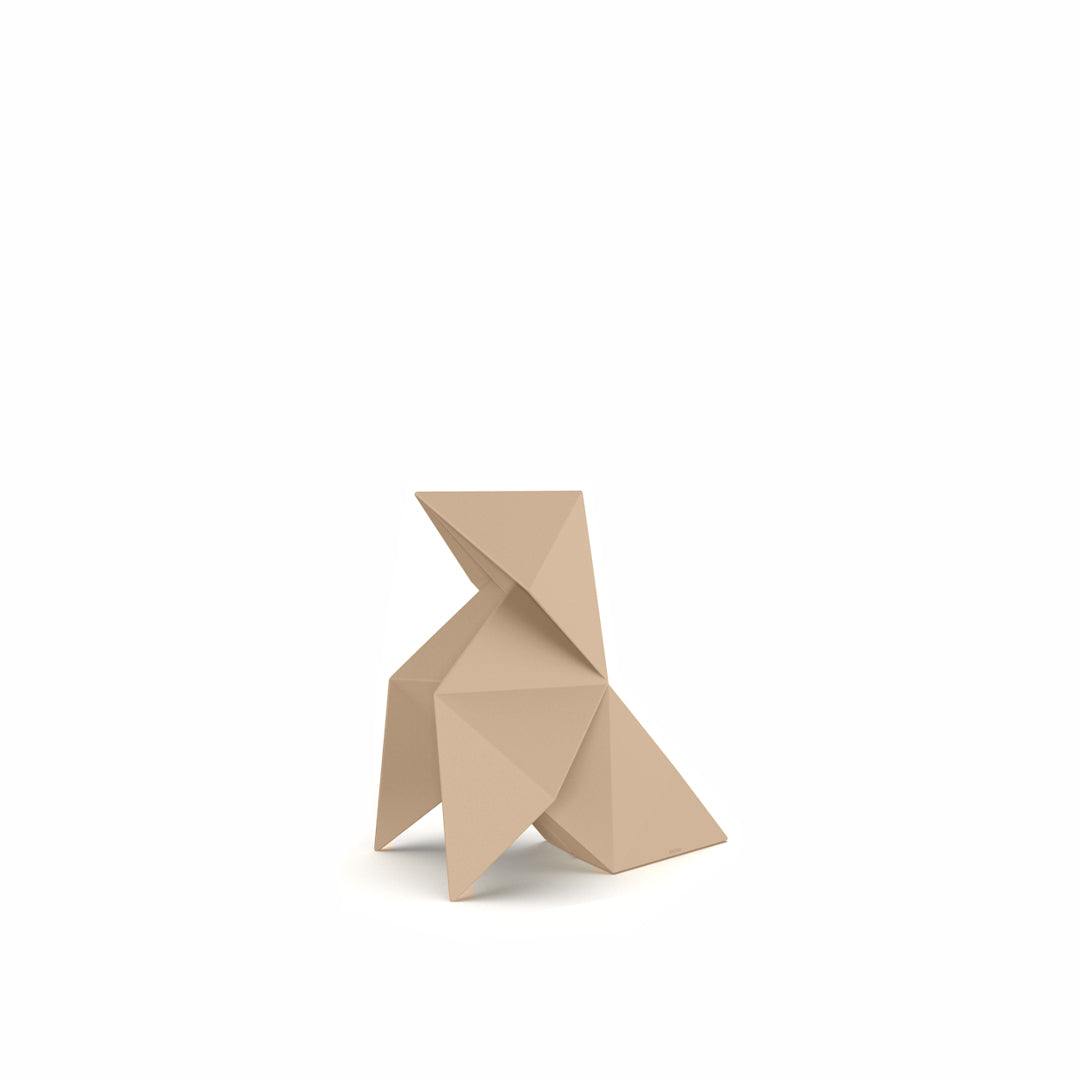 Ecru Origami Kotori small bird by Vondom, geometric sustainable sculpture for indoor and outdoor elegance – Modern Coastal Living.| Kotori Ecru