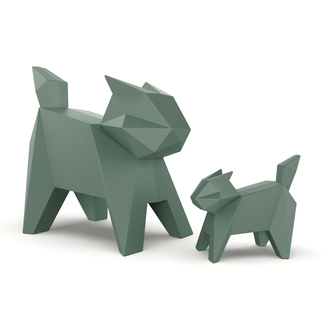 Origami Neko & Koneko cat sculptures by Vondom, sustainable designer decor for indoor and outdoor luxury – Modern Coastal Living.