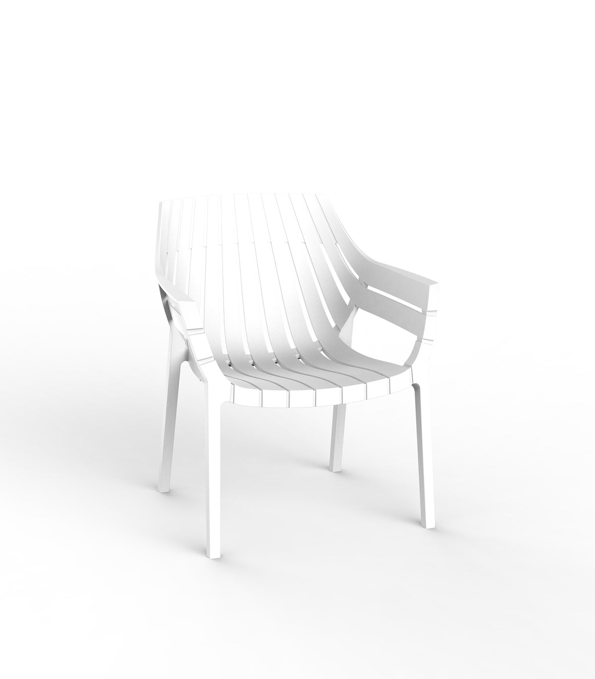 White Spritz lounge chair by Archirivolto Design for Vondom, luxury outdoor lounge seating in refined reclaimed design made from Mediterranean recycled plastic – Modern Coastal Living| White