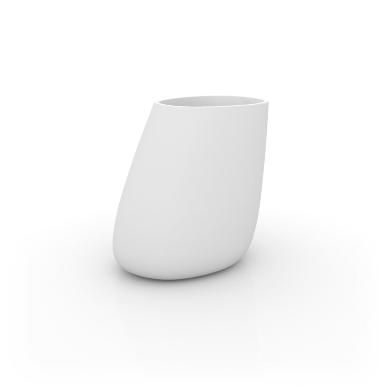 Stone planter 140 in white by Vondom, sustainable modern planter for luxury indoor and outdoor spaces – Modern Coastal Living.| White