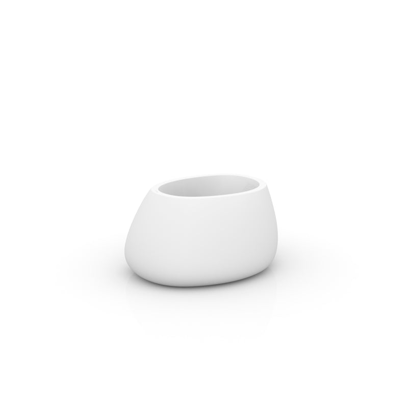 Stone planter 80 in white by Vondom, durable eco-friendly planter for indoor and outdoor modern living – Modern Coastal Living.| White