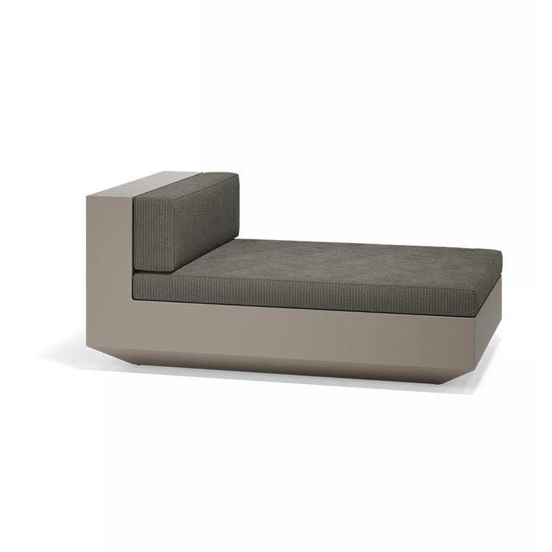 Tortora Vela armless chaise lounge by Ramón Esteve for Vondom, modular outdoor lounger crafted from Mediterranean recycled plastic – Modern Coastal Living.|Tortora