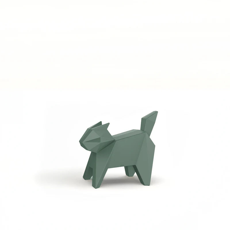 Origami Koneko small cat by Vondom, playful origami-inspired figure for stylish interiors and terraces – Modern Coastal Living.| Koneko