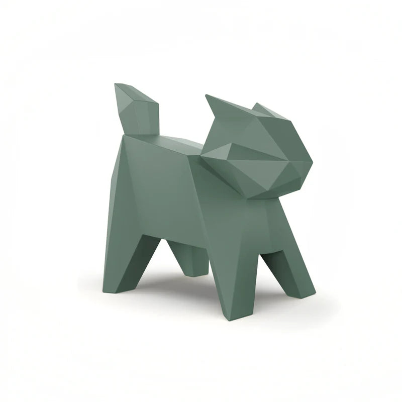 Origami Neko cat sculpture by Vondom, modern geometric design in sustainable finish – Modern Coastal Living.| Neko