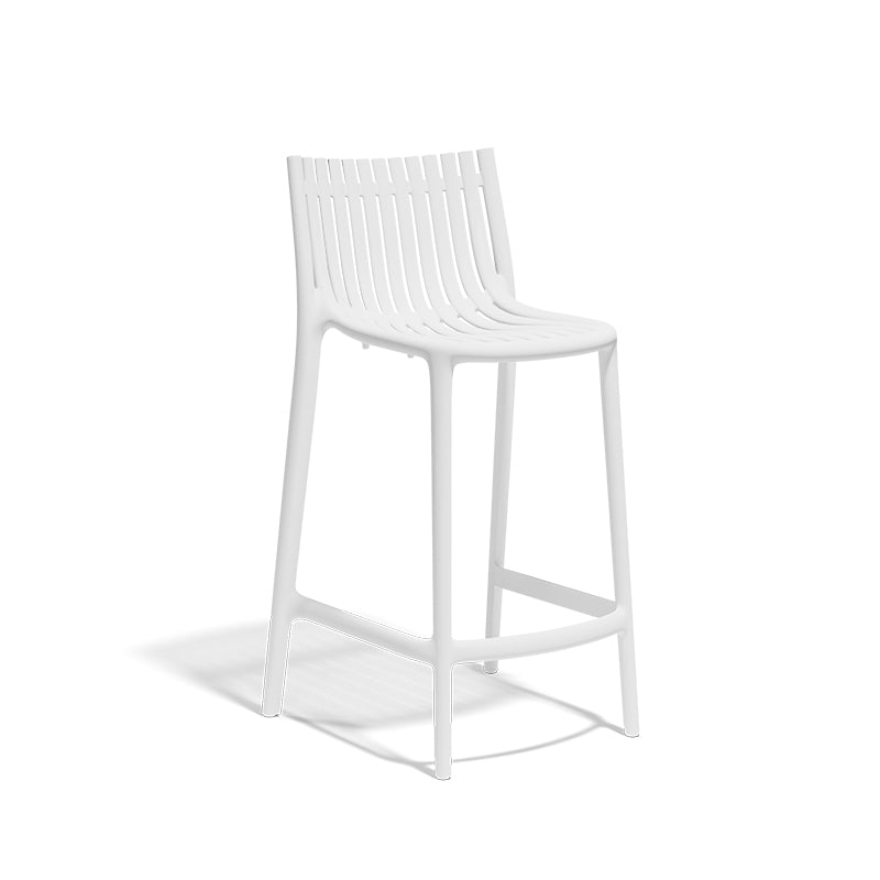 White Ibiza bar stool by Eugeni Quitllet for Vondom, eco-luxury stool crafted from Mediterranean recycled plastic – Modern Coastal Living. | White