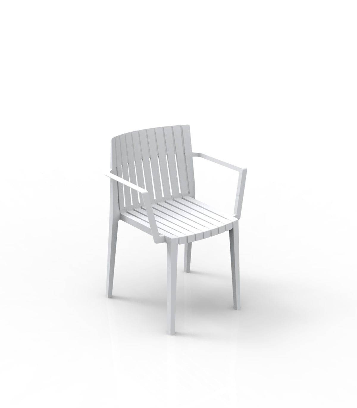 White Spritz chair with arms by Archirivolto Design for Vondom, luxury dining chair in reclaimed elegance made from Mediterranean recycled plastic – Modern Coastal Living.| White