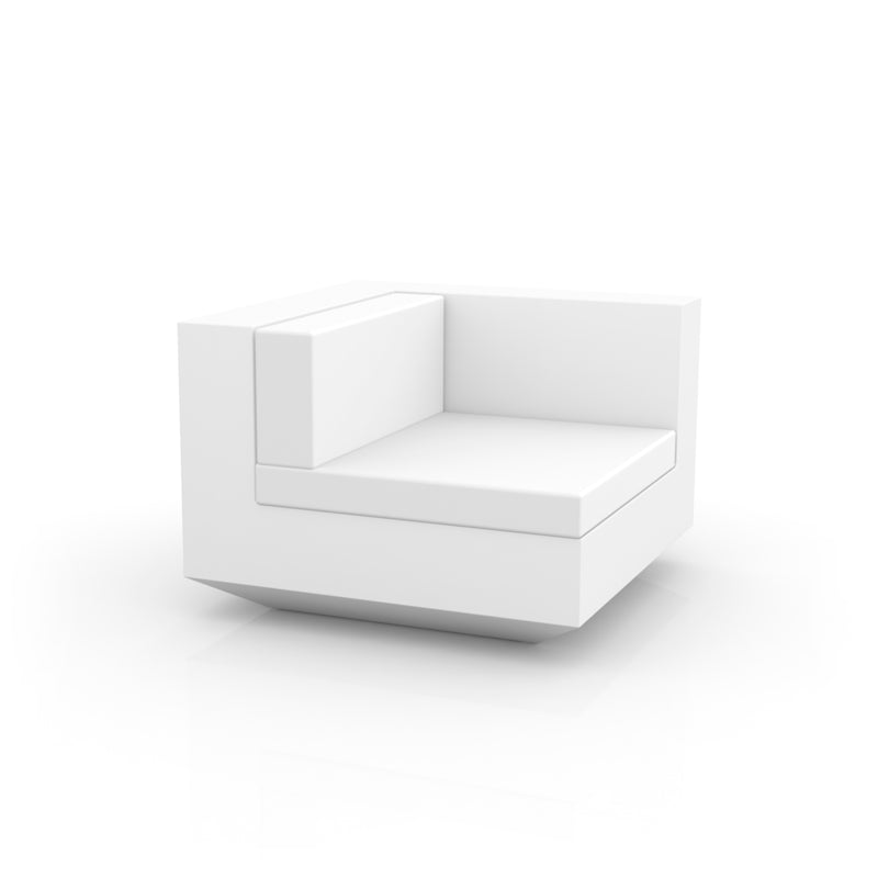 White Vela sofa left module by Ramón Esteve for Vondom, modular sofa unit made from recycled Mediterranean plastic – Modern Coastal Living.| White