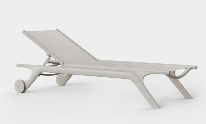 Ecru Africa Eco-Luxury Sun Lounger by Eugeni Quitllet for Vondom crafted from recycled ocean plastics at Modern Coastal Living| Ecru